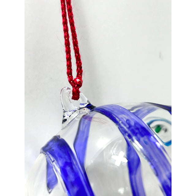 Vintage Hand Blown Glass Fish Ornament – Coastal Christmas Decor For Sale - Image 4 of 5