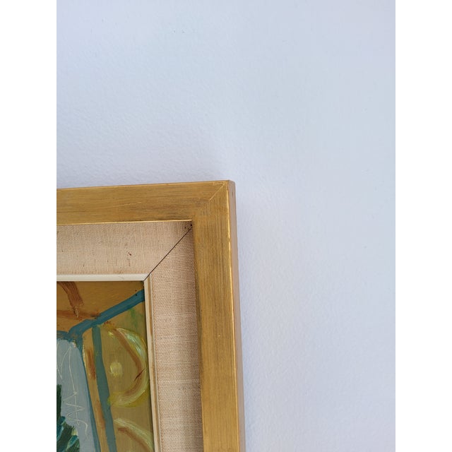 Blue 1960s Mid Century Modern Still Life Painting by Swedish Artist Gerhard Karlmark For Sale - Image 8 of 18