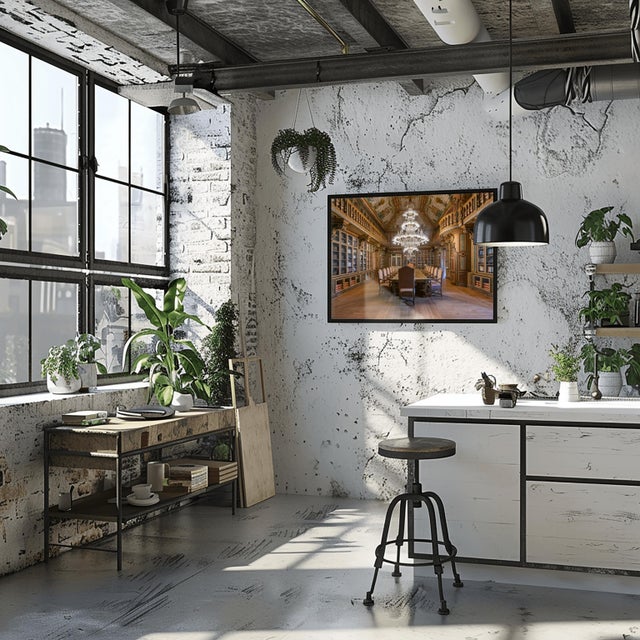 Red Cross Library in Lisbon, Portugal 40x60 For Sale In Miami - Image 6 of 7