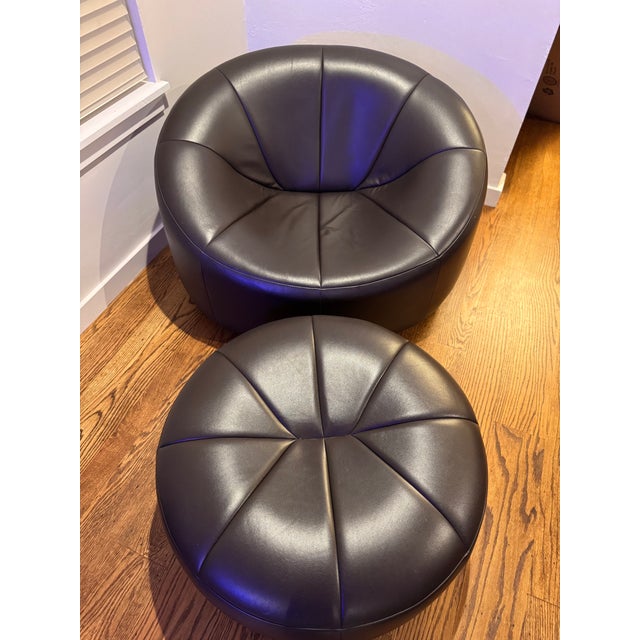 Chocolate Ligne Roset Pumpkin Sofa, Armchair and Ottoman Set For Sale - Image 8 of 18