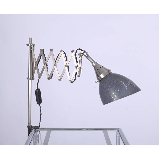 Bauhaus Nickel-Plated Scissor Accordion Table Lamp, 1930s For Sale - Image 9 of 9