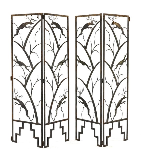 Manner of Wilhelm (William) Hunt Diederich (German-American, 1884-1953), Art Deco Iron Floor Screen For Sale - Image 6 of 7