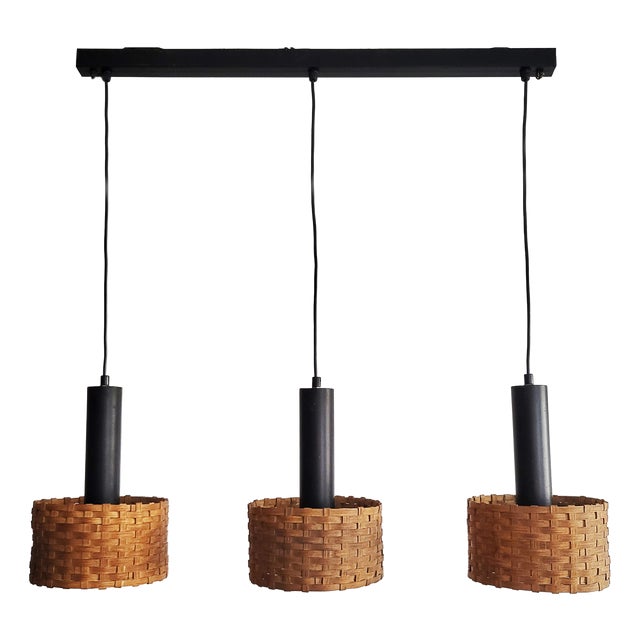 Mid-Century Modern Danish Rattan Pendant, 1960s For Sale