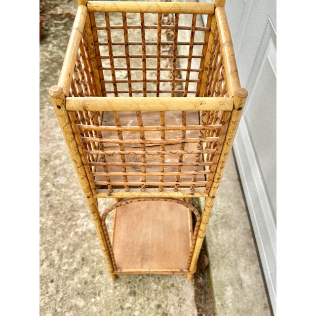 Vintage Tortoise Bamboo Plant Stand For Sale - Image 4 of 11