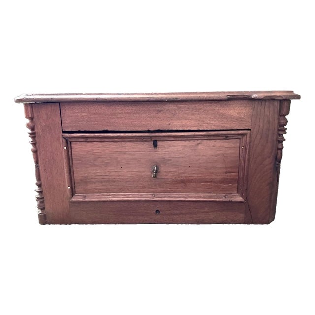 Antique Late 19th Century Rustic Wood Victorian Table Top Storage Box For Sale