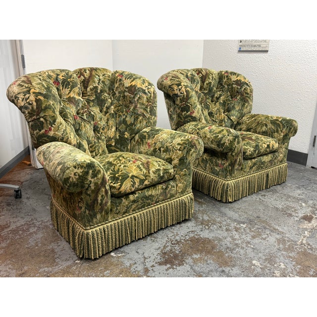 Traditional Summer Hill LTD Floral Upholstered Armchairs, Pair For Sale - Image 3 of 12