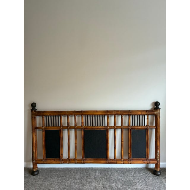Late 20th Century Milling Road by Baker British Colonial Bamboo Queen Bed Frame For Sale - Image 9 of 12