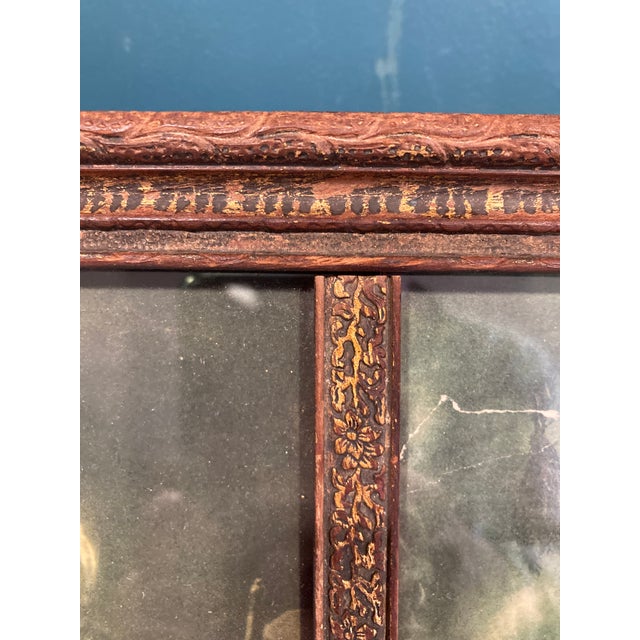 Antique Mohr Framed Triptych Domestic Scene Print For Sale In Oklahoma City - Image 6 of 10