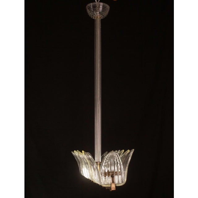 1950s Set of 2 Large Art Decò Chandelier by Barovier E Toso, Murano Glass, 1940 For Sale - Image 5 of 12