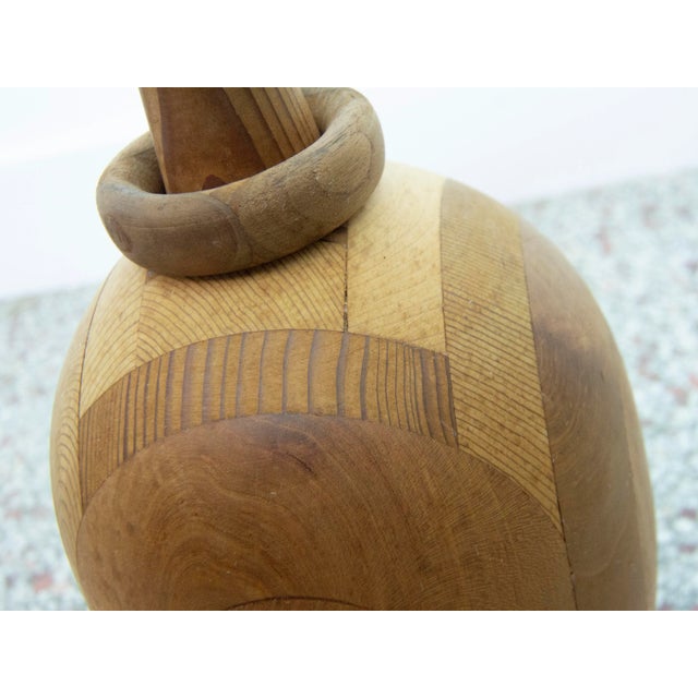 Vintage Folk Art Turned Pine Wood Sculpture For Sale - Image 9 of 12