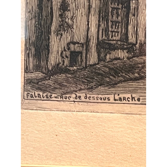Vintage Signed Emile LeRoi French Etching Falaise Normandy Framed Art For Sale In San Francisco - Image 6 of 6