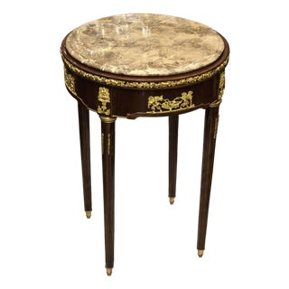 Baroque Style Side Table Marble Topped For Sale