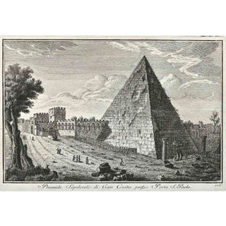 After Giuseppe Vasi, Piramide, Porta S.Paolo, Etching, 18th Century For Sale