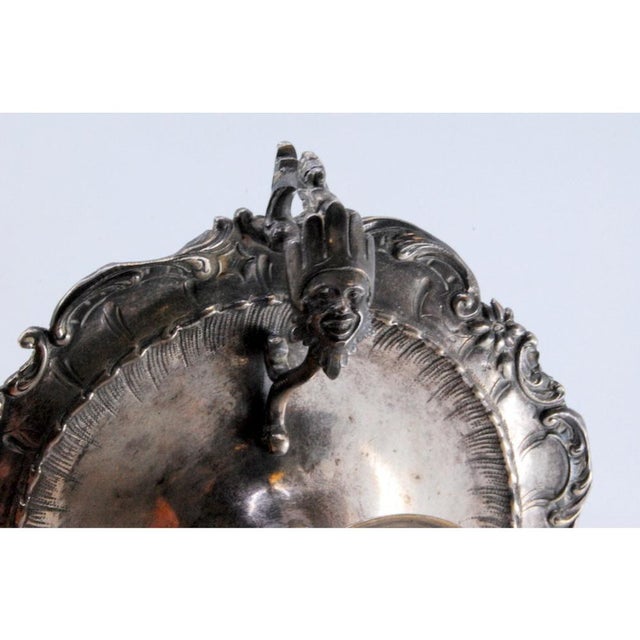Metal Silver Paddle with Shell Shape and Harlequin on the Handle For Sale - Image 7 of 10