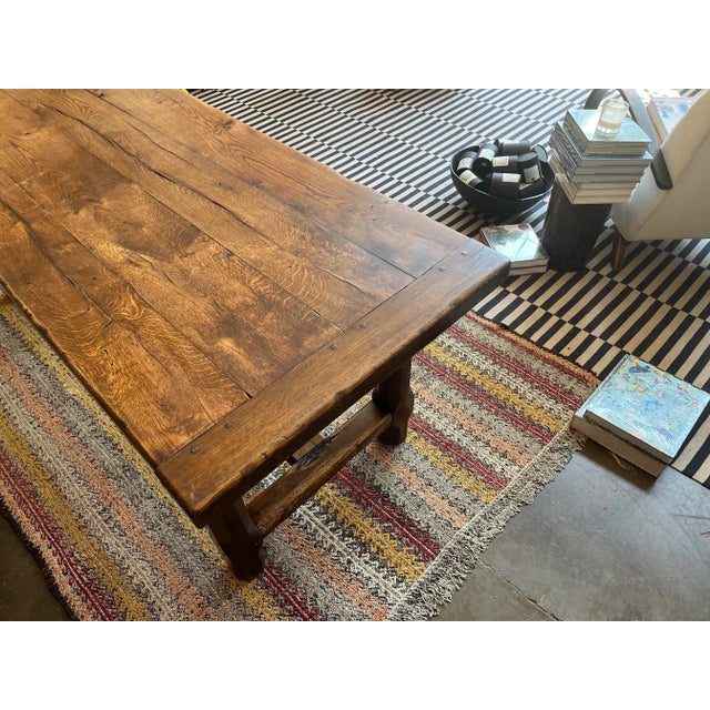 Wood Late 19th Century French Oak Provincial Farmhouse Table For Sale - Image 7 of 10