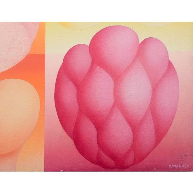 1970s R, Wagner, Semi-Abstract Composition, 1970, Oil on Board For Sale - Image 5 of 10