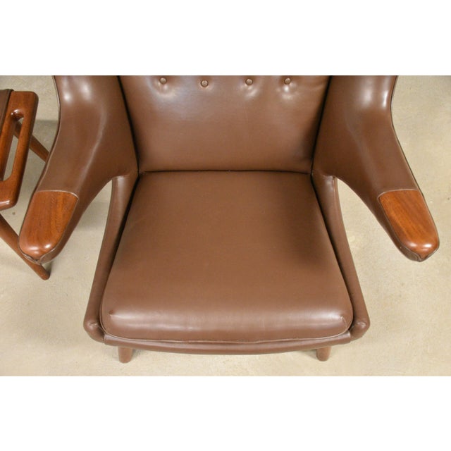 Wood Hans J. Wegner Original Papa Bear Chair and Ottoman For Sale - Image 7 of 11