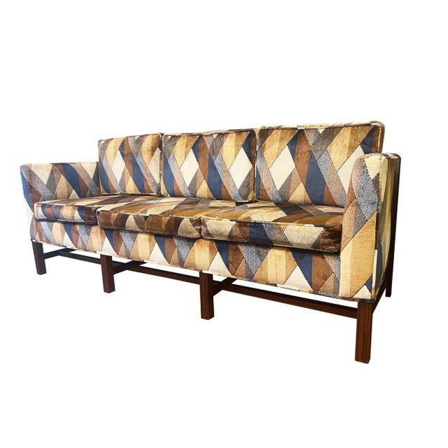 Mid-Century Modern Mid 20th Century Vintage Mid-Century Velvet Sofa For Sale - Image 3 of 6