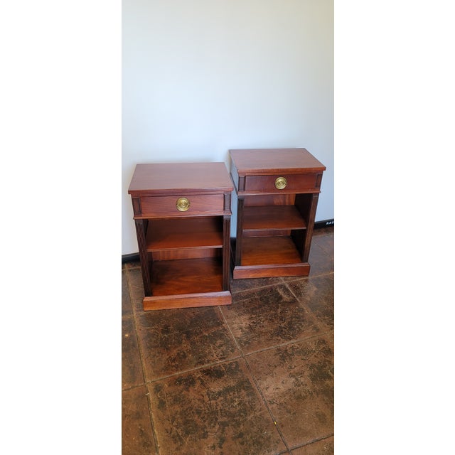 1950s Chippendale Pair of Nightstands Bedside Stands Mahogany Kittenger Company For Sale - Image 5 of 10