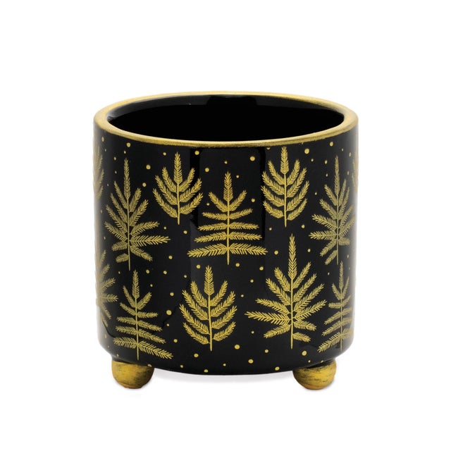 Contemporary Footed Pine Tree Planter (Set of 2) For Sale - Image 3 of 3