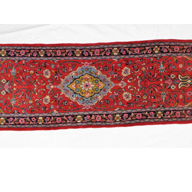 Persian 1970s Vintage Persian Sarouk Runner - 3′4″ × 10′3″ For Sale - Image 3 of 8