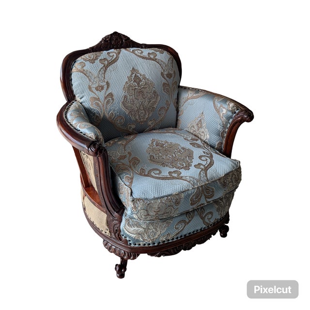 Vintage Deconstructed Louis XVI Style Accent Armchair For Sale - Image 4 of 12