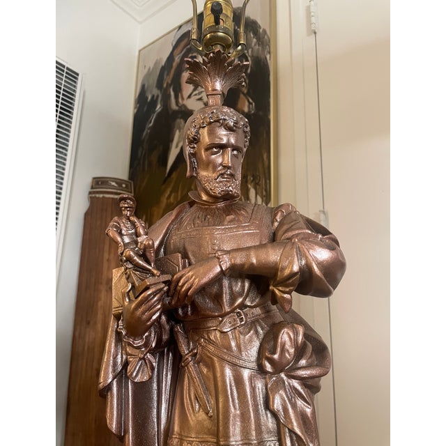 19th Century French Figural Gas Lamp Converted to Electric Chairish