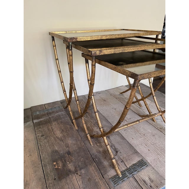 Nesting Tables attributed to Bagues Company, 1960s, Set of 3, in Very Good conditions. Designed 1960 to 1969
