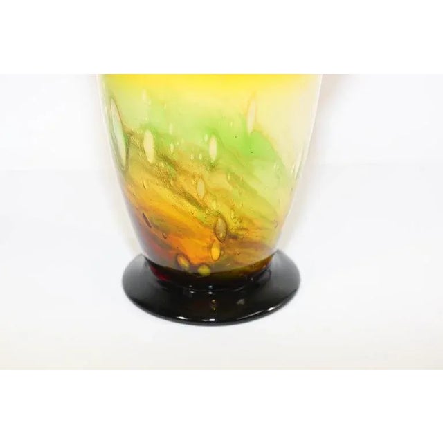 Mid 20th Century Murano Orange Freeform Handkerchief Footed Vase For Sale - Image 4 of 13