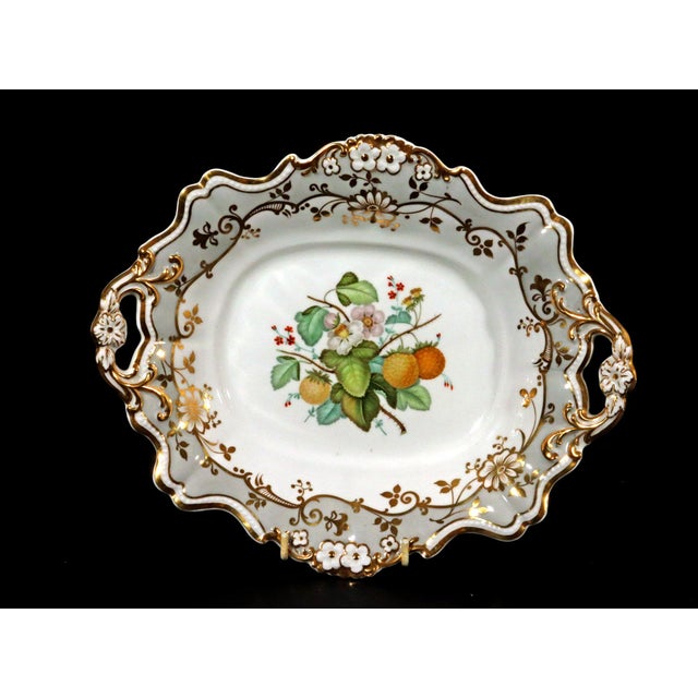 English Porcelain Botanical Fruit Dessert Service, Attributed to Coalport Circa 1830 For Sale - Image 9 of 11