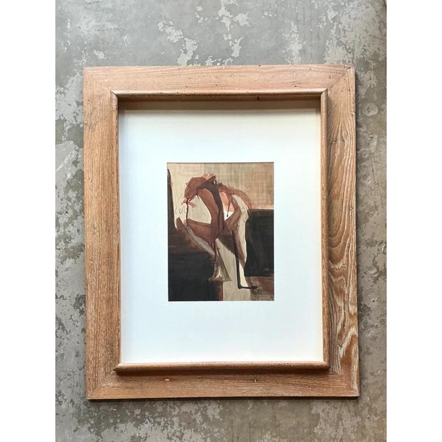 Abstract Vintage Framed Abstract Figurative Painting For Sale - Image 3 of 12