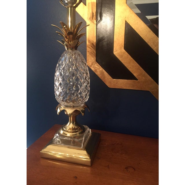 Quoizel Brass & Crystal Pineapple Lamp Chairish
