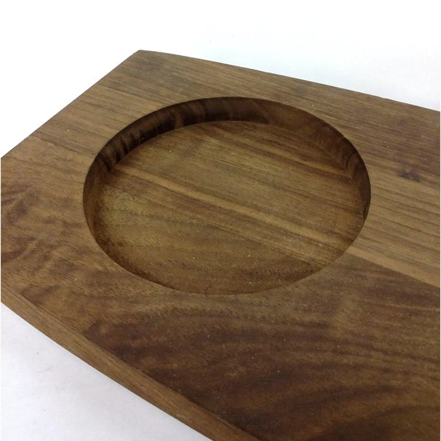 Ernest Sohn Mid-Century Cheese Dip Walnut Platter For Sale In Portland, ME - Image 6 of 10