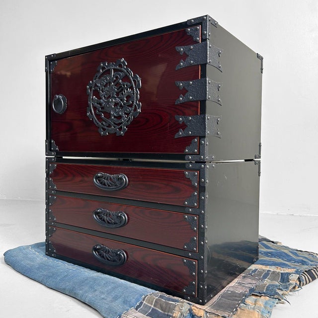 Vintage Japanese Tansu Chest, 1980s, Set of 2 For Sale - Image 15 of 16