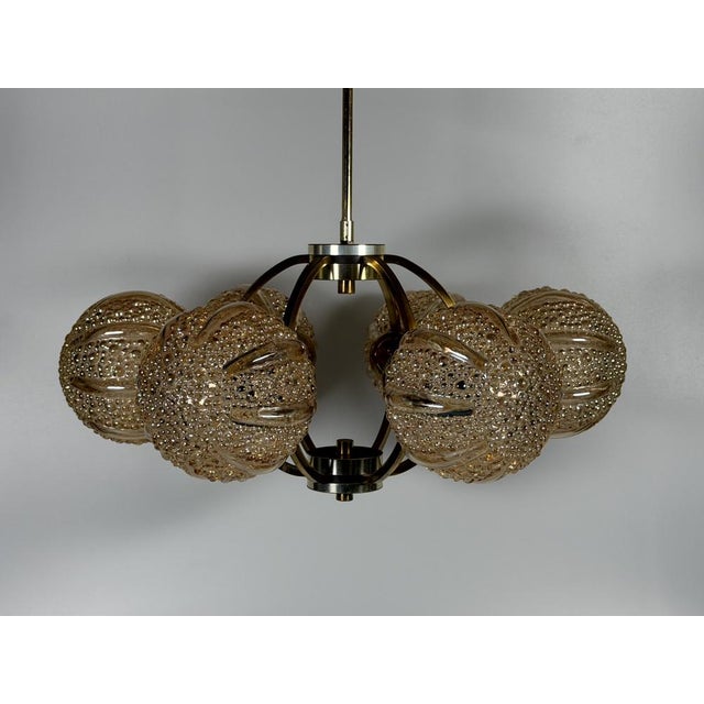 1960s/70s 6-Light Sputnik Chandelier by Kaiser Leuchten, Glass Design Item: Ceiling Lamp Manufacturer: Kaiser Leuchten...