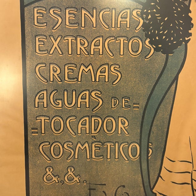 Modernist Ladivfer Perfumeries Poster by Francisco De Cidón, 1903 For Sale - Image 6 of 9