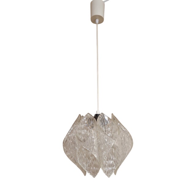 Vintage German Ceiling Lamp with Transparent Plastic Shade by Heilmann, 1970s For Sale