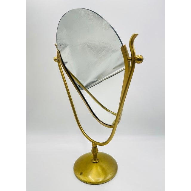 Charles Hollis Jones Charles Hollis Jones Sculptural Brass Pivot Mirror, 1960s Hollywood Regency For Sale - Image 4 of 18
