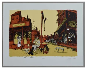 Christophe Gaultier and Cyril Pedrosa, Western Scene, Screenprint, 2010
