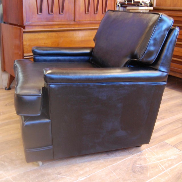 MidCentury Black Vinyl Club Chair Chairish