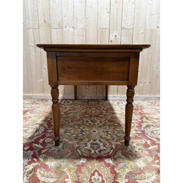 Wood Louis Philippe Style Flat Desk in Cherrywood For Sale - Image 7 of 9