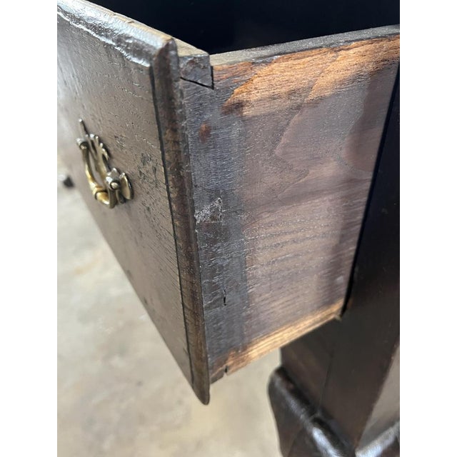 Brown 19th Century English Queen Anne Oak Console Table For Sale - Image 8 of 10