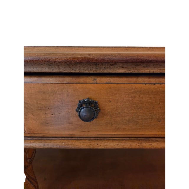 Bassett Country French Console Table Vintage Provincial Wood Sofa Server 2 Drawer For Sale - Image 12 of 12