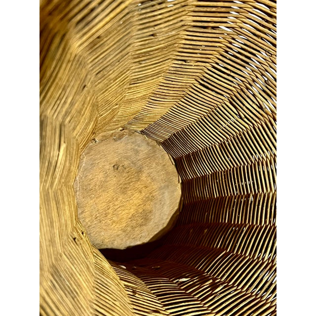 Antique French Provincial Fluted Handmade Wicker Basket For Sale - Image 12 of 12