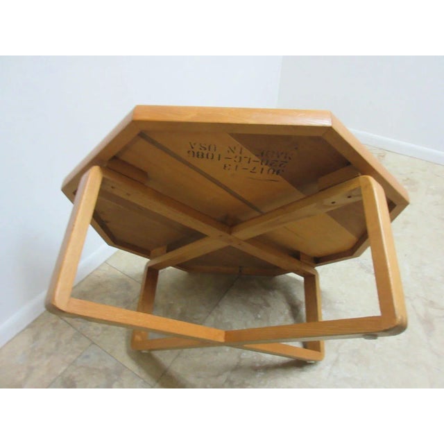 Vintage Mid-Century Lane X-Base Octagon Floating Coffee Table For Sale - Image 5 of 9