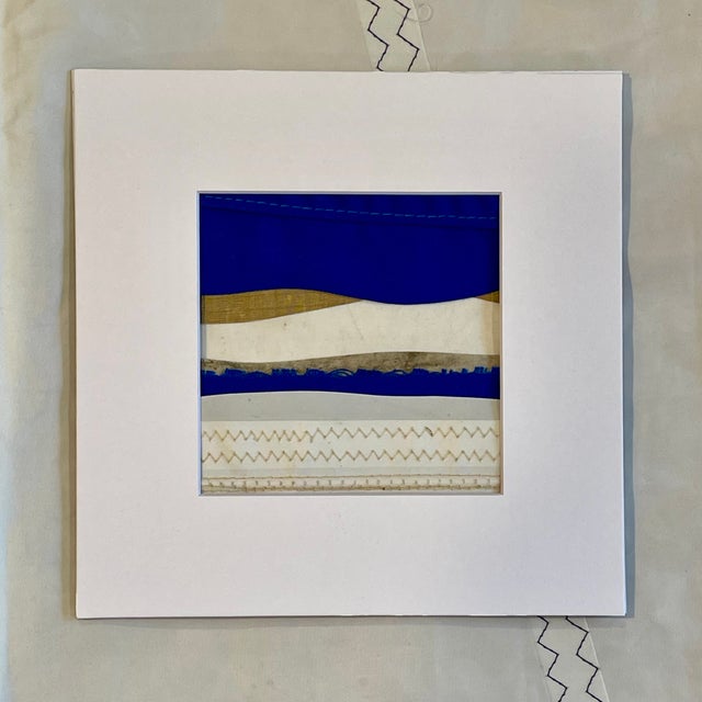 Blue Contemporary Semi-Abstract​ Mixed Media Nautical Sailcloth Landscape Series of 3​ - By JJ-Hogan | the Rise and Fall of Each Day For Sale - Image 8 of 18