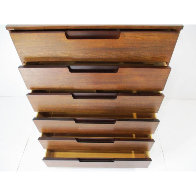 Mid 20th Century Drexel Highboy Dresser in the Manner of MIlo Baughman For Sale - Image 5 of 13