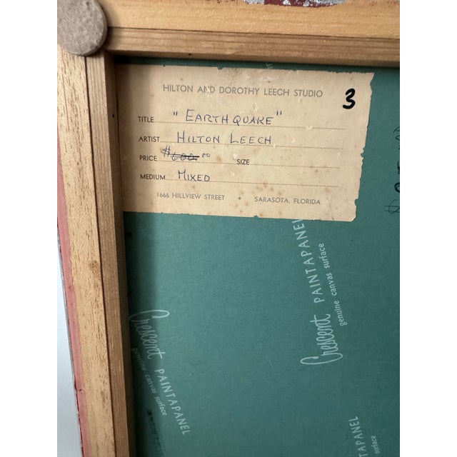 Mid 20th Century Hilton Leech, Earthquake, Abstract Mixed Media Painting, 1960s For Sale - Image 5 of 9