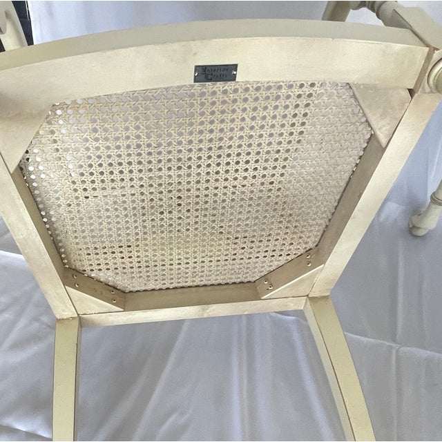Pair Hollywood Regency Style Cane Seat Chairs, Paw Feet, American For Sale - Image 17 of 17