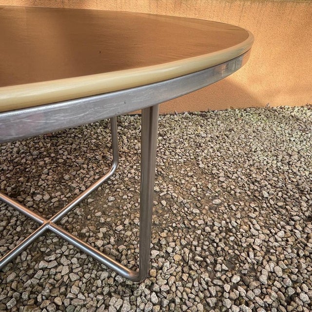 Art Deco Bauhaus Modernist Coffee Table with Tubular Steel Structure from Willem Hendrik Gispen, 1930 For Sale - Image 5 of 14